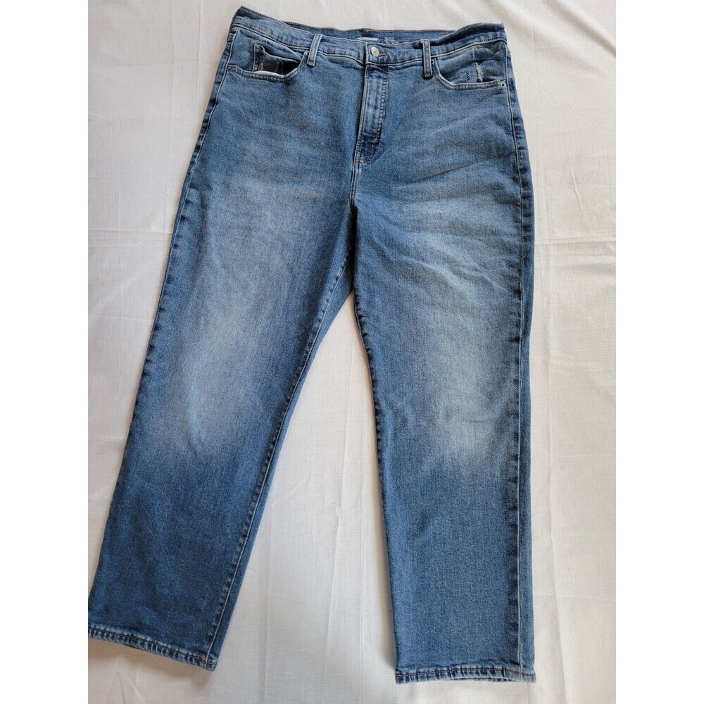 Old Navy Women's the Sky Hi Straight Jeans Extra High Rise, Blue, Size 16